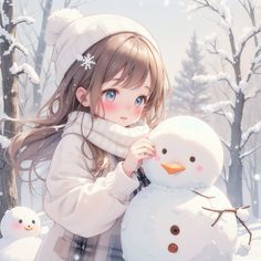 AI-generated Illustration snowman  #ai  #wallpaper  #girl #illustration  #background  #scenery #snow Anime Snow, Background Scenery, Couple Profile, Snow Girl, Girl Illustration, Illustration Background, Winter Art, Girls Illustration, Digital Art Girl