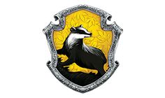 the badger shield is decorated with silver and yellow leaves