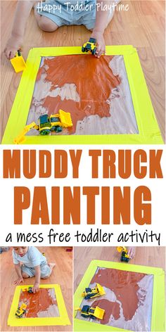 muddy truck painting for toddlers is an easy and fun way to learn how to paint