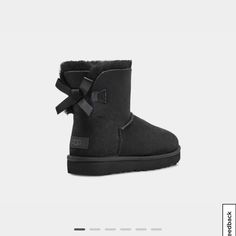 Ugg Mini Bailey Bow Ii Boots In Black - Size 7 Only Worn A Few Times, Too Small For Me Box Not Included Ugg Mini Bailey Bow, Ugg Mini Bailey, Waterproof Uggs, Uggs With Bows, Mini Baileys, Black Ugg Boots, Leather Biker Boots, Ugg Mini, Bow Boots