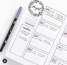 #bulletjournallayouts Journal D'inspiration, Weekly Log, Bujo Spreads, Bulletin Journal, Bullet Journal Page, 2023 Planner, Bullet Journal 2019, Planner Diary, Bullet Planner