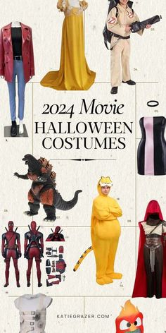 various costumes are shown in this poster