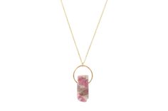 Pink Tourmaline in Quartz bar crystal gold filled necklace necklace Amanda K Lockrow Pink Minimalist Birthstone Necklace, Minimalist Pink Pendant Necklace, Adjustable Pink Birthstone Necklace, Pink Rose Quartz Birthstone Necklaces, Pink Rose Quartz Birthstone Necklace, Minimalist Pink Necklace For Everyday, Minimalist Pink Everyday Necklace, Everyday Pink Sterling Silver Necklace, Dainty Pink Jewelry For Healing