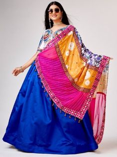 Introducing our "awesome blue mirror work silk navratri wear lehenga choli with dupatta"! Made from luxurious Korean silk material, this lehenga choli is perfect for special occasions like Navratri. Price:-₹3,699.00 Blue Chaniya Choli, Garba Chaniya Choli, Blue Korean, Navratri Lehenga, Navratri Garba, Blue Silk Saree, Cotton Lehenga, Navratri Chaniya Choli, Fancy Print