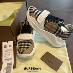 Brand New Never Been Worn Burberry Sneakers Size 5 1/6 Luxury Casual Michael Kors Sneakers, Burberry Gym Shoes, Burberry Shoes Sneakers, Burberry Sneakers, Burberry Shoes, Burberry London, Sneaker Shopping, Womens Shoes Sneakers, Sneakers Fashion