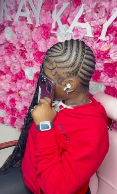 @loveuponyourz Birthday Braids For Black Hair, Birthday Braids, Girly Hairstyles, Braids For Black, Natural Hair Bun Styles