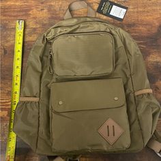 Army Green Backpack From Target. New With Tags Trendy Khaki Backpack For Outdoor, Nylon Backpack With Pockets For Back To School, Back To School Nylon Backpack With Pockets, Khaki Nylon Backpack With Pockets, Functional Khaki School Backpack, Casual Khaki Nylon Backpack, Khaki Backpack For Back To School, Khaki Backpack For Outdoor And Back To School, Trendy Backpack For Back To School Outdoor Activities