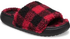 This new cozy Classic Slide features a soft, lined footbed and upper. A roomy unisex fit and a deep heel cup makes them light and comfortable to wear. With the warm and cozy material and Croslite™ foam construction, these slide sandals are perfect for cooler days and nights.  Classic Buffalo Check Slide Details:    Warm flannel liner on footbed and upper  Incredibly light and fun to wear  Deep, cupped Croslite™ foam footbeds, offering sink-in comfort  Iconic Crocs Comfort™: Lightweight. Flexible Wip Bag, Men's Beanies, Crocs Clogs, Saltwater Sandals, Best Walking Shoes, Crocs Classic Clogs, Red Sneakers, Unique Shoes, Celebrity Red Carpet