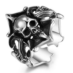 Personality Punk Style Ghost Pirate Skull Rings for Motorcycle Party Men Women's Gothic Cool Finger Ghost Pirate, Pirate Ring, Black Skull Ring, Skeleton Ring, Biker Rings, Pirate Skull, Head Ring, Ring Men, Punk Jewelry