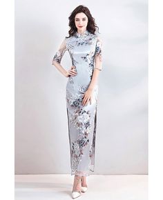 Buy Chinese Retro Cheongsam Tight Qipao Dress With Slit Sleeves at wholesale price online. Free shipping and pro custom service since 2009. Cheongsam Outfit, Qun Kwa, Reception Outfits, Vietnam Dress, Qipao Cheongsam, Qipao Dress, Chinese Wedding, Chinese Clothing, Chinese Dress