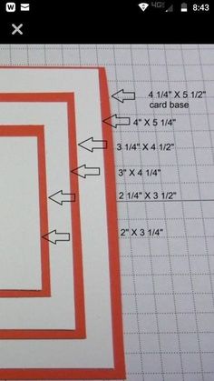 an orange and white square is shown with measurements for the area on it's side