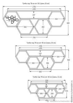 the technical drawing shows how to use different shapes and sizes for an object, including hexa