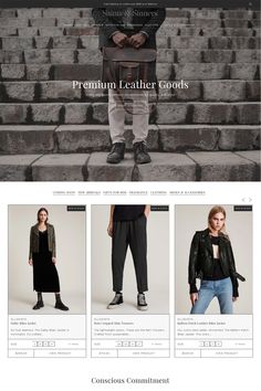 an image of a website page for clothing stores