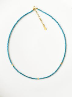 Necklace featuring delicate beaded gemstone, a lobster claw closure. Perfectly simple on it's own but great for layering as well. Gift Turquoise Necklace With Tiny Round Beads, Adjustable Rondelle Necklaces With Colorful Beads, Adjustable Double Strand Beaded Necklace With Tiny Beads, Dainty Single Strand Beaded Necklace With Round Beads, Dainty Necklace With Lobster Clasp And Round Beads, Adjustable Minimalist Beaded Necklace With Faceted Beads, Minimalist Adjustable Beaded Necklace With Faceted Beads, Minimalist Beaded Necklaces With Lobster Clasp As Gift, Minimalist Beaded Necklace With Lobster Clasp As Gift