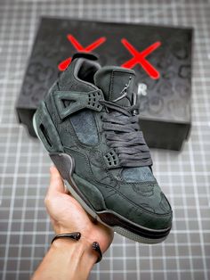 KAWS x Air Jordan 4 Black/Black-Clear Glow Walk the talk and make a statement with our top-quality Sneakers. Shop now and step up your shoe game! Please carefully choosing the size number according the size chart as we CAN NOT offer return or refund if you choose a wrong size.The product need 3-5 business days to check the quality before shipping.Our High Quality Shoes models are various, please contact to our support to ask for the model you need.Because each device displays a different color. Therefore, the actual color of the item may not be 100% the same as the [...] Air Jordan 4 Kaws, Kaws Black, Jordan 4 Travis Scott, 4s Jordans, Mode Poses, Jordan 4 Black, Jordan Retro 4, Jordan 4s, Black Jordans