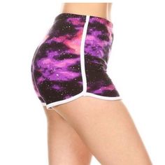 Excellent Quality Very Stretchy Purple Beach Bottoms With Built-in Shorts, Purple Stretch Athletic Shorts With Built-in Shorts, Sporty Purple Bottoms With Built-in Shorts, Multicolor Stretch Shorts With Built-in Shorts, Blue 4-way Stretch Shorts, Stretch Shorts, Shorts Athletic, Athletic Shorts, White Stripe