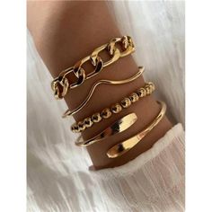 -Item Id 38256980 -Details: Metal -Style: Fashionable -Gender: Women -Style Type: Bracelet -Material: Iron Alloy **Open To Offers!!!** **Bundle To Save More** **30% Off Bundles Of 2 Or More Items!!** ***Orders Go Out Within 5-10 Business Days!! Thank You For Your Patience!! Multiple Sizes And Colors Available In Most Styles Don't See Your Size Or Color Listed, Just Ask. Bijoux Art Nouveau, Gold Bead Bracelets, Gold Charm Bracelet, Gold Bracelets, Cuban Chain, Fashion Accessories Jewelry, Gold Charm, Chain Link Bracelet, Accessories Bracelets