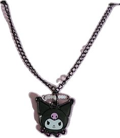 Cute Black Dangle Jewelry, Kawaii Metal Jewelry, Cute Black Jewelry For Party, Kawaii Black Jewelry Gift, Cute Handmade Black Necklaces, Cute Handmade Black Necklace, Cute Purple Dangle Jewelry, Kawaii Dangle Jewelry For Party, Kuromi Necklace