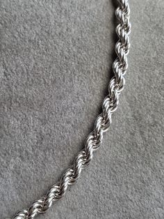 A vintage 22 inch silver rope link chain. 5mm's thick. The chain is fastened around the neck via a strong bolt ring clasp. Bolt Ring, The Chain, Link Chain, Chains Necklace, United Kingdom, Jewelry Necklaces, Accessory Gift, Electronic Accessories, Purses And Bags