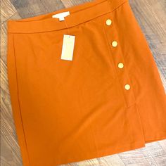 Beautiful Michael Kors Maple Leaf Or Pumpkin Midi Skirt Brand New Orange Lined Midi Skirt, Michael Kors Dress Orange Ruffle, Fall Is Here, Women Skirts Midi, Pumpkin Orange, Wrap Skirt, Maple Leaf, Color Orange, Orange Color