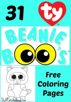 a poster with the words beanie boos and an image of a cat