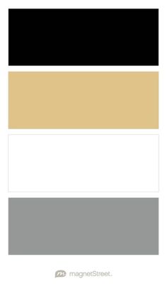 the color scheme for black, white and grey is shown in three different shades with one yellow