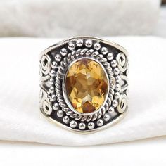 Solid 925 Sterling Silver Ring, Natural Citrine Ring, Yellow Citrine Ring, Faceted Citrine Ring, Handmade 925 Sterling Silver Ring, Gemstone Ring.Product:- RingModal no:- U323Metal:- 925 Sterling SilverGemstone :- Choose a stoneGemstone size:- 7x9 mmFinishing:- Shiny SilverWe are using Pure 925 (Stamped) Sterling Silver with Natural Gemstone Jewelry, all of our jewelry designs are Handmade.We are adding new creative designs in our store regularly, for new handmade stuff please get touch with our Citrine Birthstone Ring, Yellow Citrine Ring, Citrine Birthstone, Handmade Stuff, Ring Birthstone, Natural Gemstone Jewelry, Yellow Citrine, Citrine Ring, Men's Bracelet