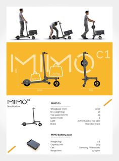 an info sheet showing the different types of motorized scooters and their features in each section