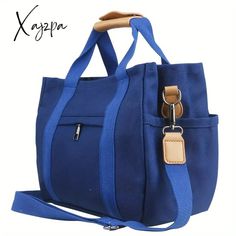 45922086060251 Blue Canvas Bag With Zipper Closure, Blue Canvas Bag With Zipper For Daily Use, Blue Canvas Tote Bag With Zipper Closure, Blue Canvas Tote Bag With Zipper, Blue Rectangular Canvas Bag With Zipper Closure, Blue Canvas Bag With Zipper Pocket For School, Navy Large Capacity Shoulder Bag For School, Blue Canvas Bag With Zipper For Everyday, Blue Canvas Bag With Adjustable Strap For School