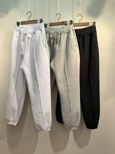 "Women's Woolen Fleece Sweatpants with relaxed fit Size One size, good for US size 4-12 Waist width 32cm Length 93cm inseam 66cm /26\" Fabric and Care Woolen fleece cotton 100% Machine washable and tumble dry Made in S Korea" Celana Jogger Wanita, Pijamas Women, Sports Wear Fashion, Cute Sweatpants, S Korea, Comfy Sweatpants, Womens Trousers, Wardrobe Inspiration, Fleece Sweatpants