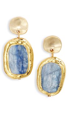 Karine Sultan Kyanite Drop Earrings | Nordstrom Blue Drop Earrings, Drop Earrings Gold, Rollerball Perfume, Makeup Gift, Work Jewelry, Earrings In Gold, Fragrance Design, Multi Strand Necklace, Keep Jewelry