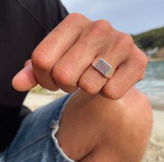 "This is a classic square silver signet. A men sterling silver ring that shines for its simplicity. And square geometric male silver signet that can we worn by its self or combined with other rings. Minimal and geometric shapes with their hard angles and edges have long been a source of my inspiration. I always say that the simplicity is the beauty of live. Geometric and minimal jewelry is great for an everyday use. Geometric styles look tidy and chic, with the bonus that they don't get caught o Men's Silver Signet Ring, Signet Ring Silver Men, Male Ring Design For Men Silver, Square Signet Ring Men, Male Silver Ring, Mens Signet Rings Silver, Male Signet Ring, Minimalist White Gold Rectangular Signet Ring, Modern Silver Rectangular Signet Ring