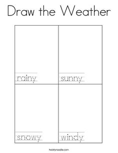 the weather worksheet for kids to learn how to write and draw it with pictures