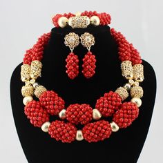 This is for high quality  handmade Jewelry, it takes 5-7 days for the production Elegant Gold Beads Jewelry For Wedding, Elegant Gold Beads Wedding Jewelry, Elegant Gold Bead Wedding Jewelry, Elegant Gold Beaded Wedding Jewelry, Elegant Wedding Jewelry With Gold Beads, Elegant Red Beads For Wedding, Red Beaded Jewelry For Anniversary, Gold Faceted Beads Jewelry Set For Wedding, Red Wedding Jewelry Sets With Round Beads