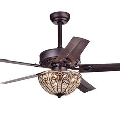 a ceiling fan with a light on it