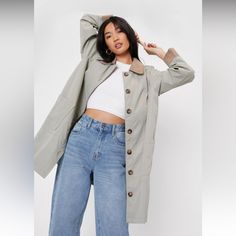 Questions? Leave A Comment Model Wears Size Us6 Jacket Is Machine Washable Longline Jacket, Button Down Jacket, Autumn Clothes, Girly Fashion, Long A Line, Down Jacket, Button Downs, Nice Dresses, Fall Outfits