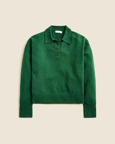 J.Crew: Long-sleeve Sweater-polo In Supersoft Yarn For Women Rich Girl Fashion, Michelle Dockery, Sweater Polo, Polo Women, J Crew Sweater, Kerry Washington, Jcrew Sweater, Roll Neck Sweater, Mens Chinos