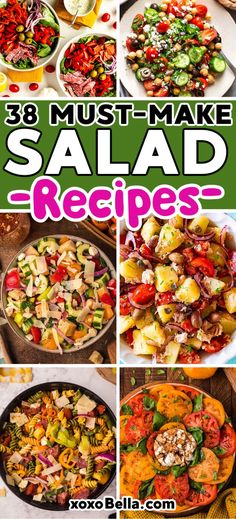 Delicious salad recipes you'll want to enjoy all summer long and beyond! Best Salad Recipes For Party, Best Italian Salad, Side Dish Salads, Simple Salad Recipes, Italian Salads, Main Dish Salad Recipes, Hearty Salad Recipes, Salad Meals, Chopped Salads