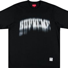 Supreme Blurred Arc S/S Top Summer/Spring 2021 Supreme Graphic Tee, Clothing Typography, T Shirt Text Design, Supreme Tshirt, Dark Streetwear, Supreme Design, Clothing Branding Design, Vintage Supreme, Supreme Clothing