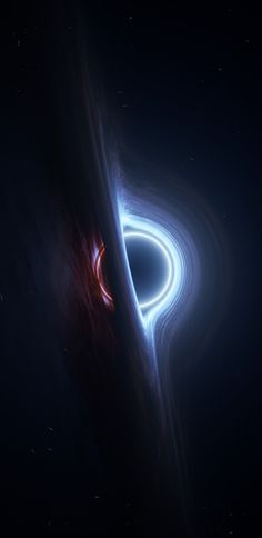 an image of a black hole in the sky with light coming from it and some stars around