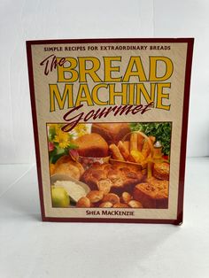 the bread machine cooking book is on display