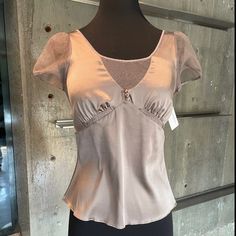 Absolutely Stunning Nwt Christian Dior Silk & Mesh Mauve Color Puff Sleeve Blouse! Brand New With Tags! Super Feminine Style! Would Look Great With Jeans Or Underneath A Suit Jacket! 95% Silk / 5% Lycra Dry Clean Only Mesh Blouse, Rayon Pants, Mauve Color, Puff Sleeve Blouse, Pajama Shirt, Feminine Style, Trending Accessories, Jean Coat, A 4