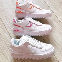 Tenis Aesthetic, Aesthetic Nike, Nike Airforce1, Nike Air Force 1 Shadow, Air Force 1 Shadow, Air Shoes, White Running Shoes, Nike Air Shoes