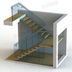 Staircase Design Glass Modern, Half Pace Staircase, U Shape Staircase Design, U Shaped Stairs, سلالم حلزونية, U Shaped Staircase, Stair Design Architecture, Stair Plan