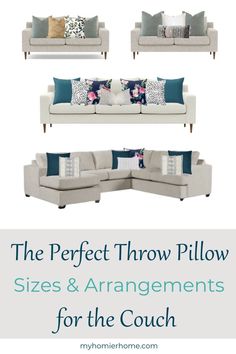 the perfect throw pillow sizes and arrangements for the couch