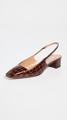 Fast Free Shipping & Free Returns on Aquazzura Ginza Sling Pumps 35mm at Shopbop. Shop new arrivals from Aquazzura at Shopbop.com Aquazzura Shoes, Square Toe Shoes, Ballerina Pumps, London College Of Fashion, Satin Pumps, Slingback Pump, Black Pumps, Pump Shoes, Embossed Leather