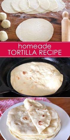 homemade tortilla recipe with text overlay