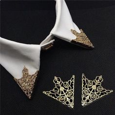 Shirt Collar Pins, Anting Manik, Victorian Collar, Men's Brooch, Collar Tips, Collar Clips, Triangle Studs, Collar Pins, Cool Ideas