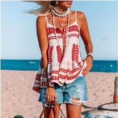 Buy More, SAVE More! Chaleco Casual, Slip Top, Legging Sport, Chic Type, Backless Top, Cute Tank Tops, Vest Pattern, Ethnic Print, Boho Print