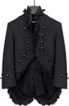 Black Blazer For Fall Costume Party, Black Blazer For Costume Events In Winter, Black Costume Blazer For Fall, Black Blazer For Fall Costume, Black Blazer For Fall Costume Events, Cotton Costume Outerwear For Fall, Fall Cotton Costume Outerwear, Fitted Cotton Blazer With Stand Collar, Fitted Black Cotton Blazer